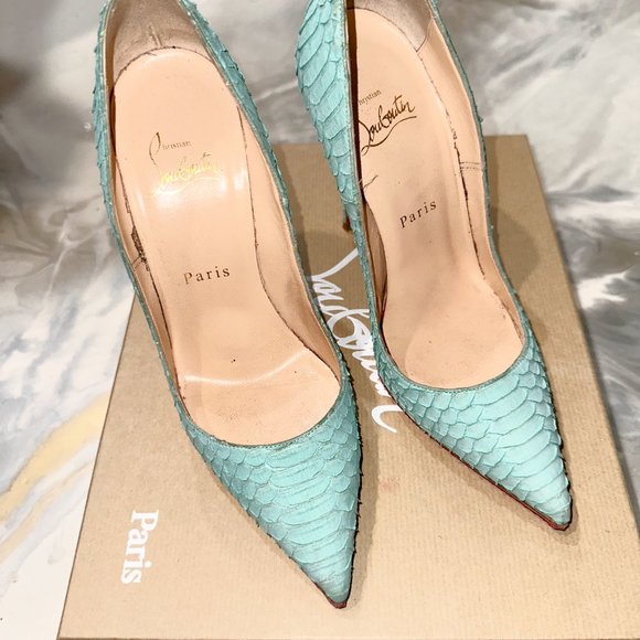 Christian Louboutin Turquoise Heels - Picture 8 of 9